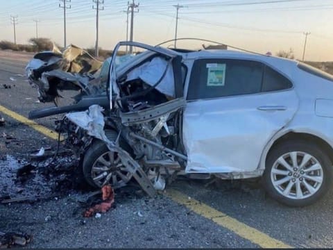 One of the vehicles involved in the crash.