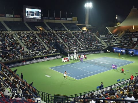 Action from the 2016 Dubai Duty Free Tennis Championships. The 23rd event gets underway on February 19, 2023, with 18 of the world’s top 20 women players competing at the Dubai Tennis Stadium.  