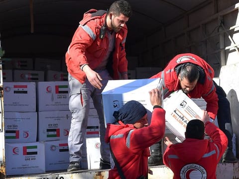 UAE has so far sent a total of 97 cargo planes carrying relief goods for quake-hit people in Syria and Turkey. 