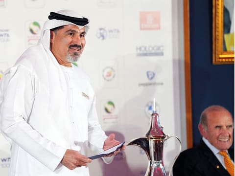 Tournament Director Salah Tahlak and Colm McLoughlin, Executive Vice-Chairman and CEO DDF, at the tennis championships draw ceremony.