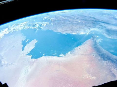 This is Al Neyadi's first sunlit photo of the UAE shared on his Twitter account