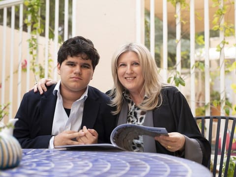 Michele Ziolowski and her son Suhail in their home in Abu Dhabi. Michele's book on her son is being made into a film 