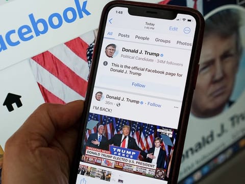 Former president Donald Trump wrote his first posts on his reinstated Facebook and YouTube accounts. "I'M BACK," Trump said, alongside a 12-second video clip that appeared to show him giving his victory speech after winning the 2016 election, as he exclaimed: "Sorry to keep you waiting - complicated business." 