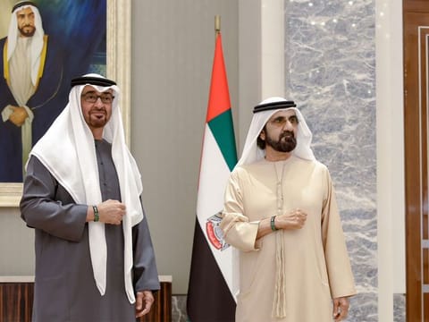  President His Highness Sheikh Mohamed bin Zayed Al Nahyan and His Highness Sheikh Mohammed bin Rashid Al Maktoum, Vice President, Prime Minister and Ruler of Dubai