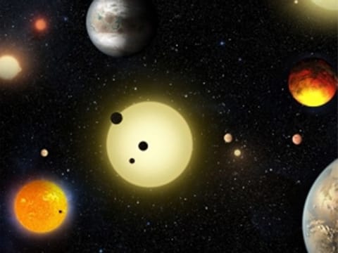 Five planets — Mercury, Jupiter, Venus, Uranus and Mars — will line up near the moon. [Illustrative image.]