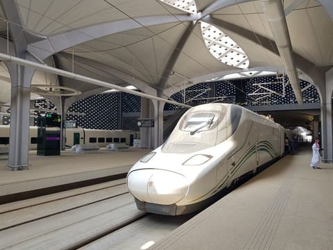 The 450km journey from Mecca to Medina aboard the train takes nearly two hours.