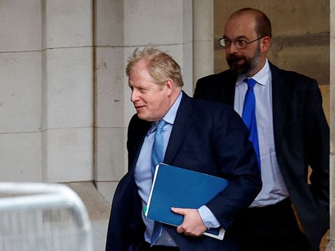 Former British Prime Minister Boris Johnson in London, Britain, March 22, 2023. 