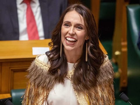 Jacinda Ardern makes her final speech to New Zealand's Parliament in Wellington, on Wednesday, April 5, 2023, after her five-year tenure as prime minister. 