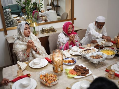 The Shaikh family break their fast with a beautiful Iftar spread at their home on 3rd April, 2023. Photo Clint Egbert/Gulf News