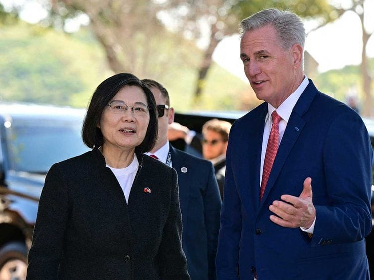 US Speaker of the House Kevin McCarthy Taiwan President Tsai Ing-wen