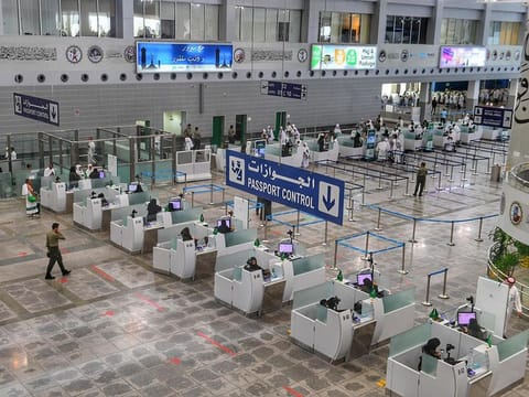 Immigration counters are seen at the arrival hall at King Abdulaziz International Airport, Jeddah, Saudi Arabia. Picture used for illustrative purposes only.