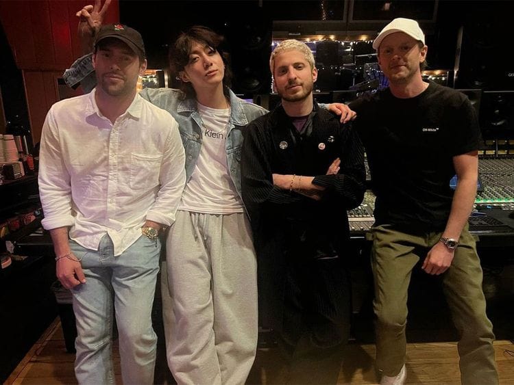 Second from left Jungkook and his friends 