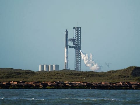 SpaceX's Starship's launch attempt was delayed from the company's Boca Chica launchpad on an orbital test mission near Brownsville, Texas, U.S.