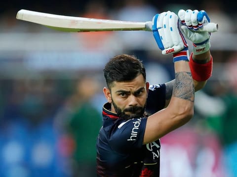 Virat Kohli of the Royal Challengers Bangalore in action against the Chennai Super Kings in the Tata Indian Premier League match at the M. Chinnaswamy Stadium, Bengaluru, on April 17, 2023. Kohli was dismissed cheaply, a rare failure this season for the former Indian captain. 
