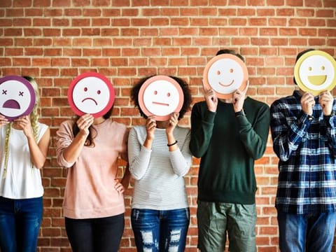 Cute portrayal of a range of different emotions
