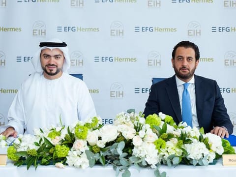 Ali El Gebely and Moustafa El Chiati at the signing of the partnership agreement  