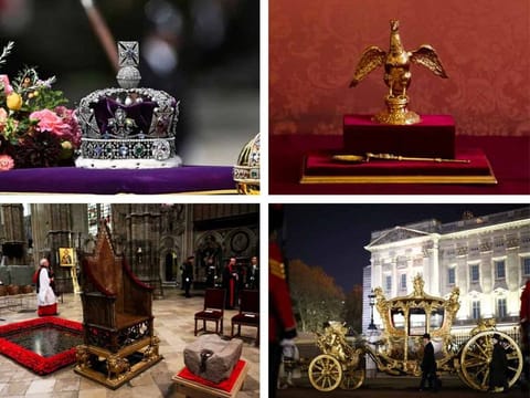 Some of the artifacts that will play a central role in Saturday’s Coronation events.