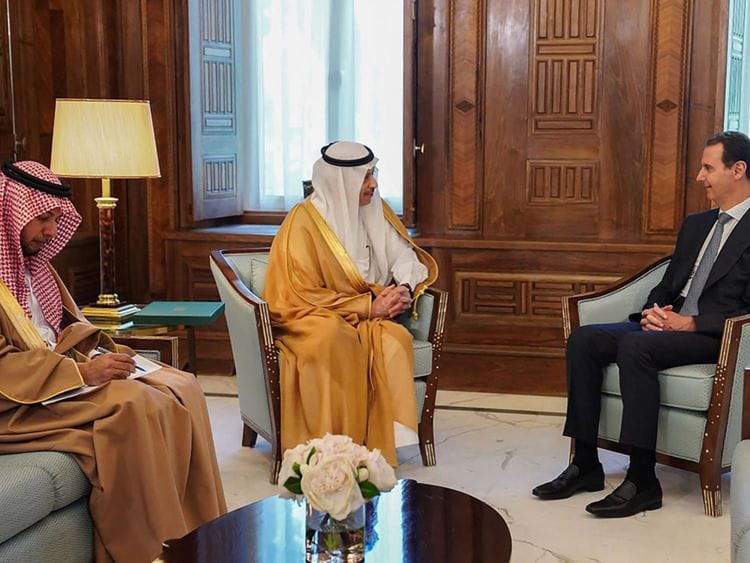 Saudi Arabia’s ambassador to Jordan, Nayef bin Bandar Al Sudairi, delivered the invitation to Assad.