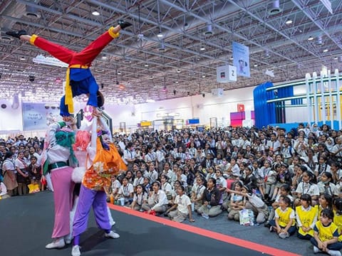 Schools organised trips to the festival for students to buy books and enjoy shows 
