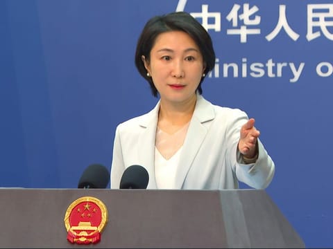 Chinese Foreign Ministry spokesperson Mao Ning gestures during a press conference at the Ministry of Foreign Affairs in Beijing, on May 24, 2023.  