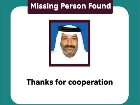Salah Hassan Al Balushi, 51, has been found in excellent health and has been reunited with his family. 