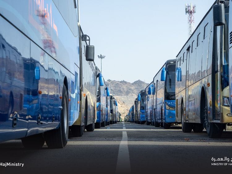 Buses readied for Hajj pilgrims.  