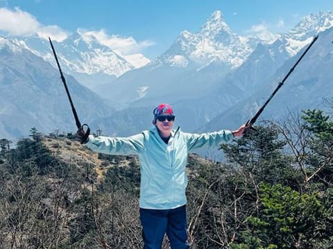 The 50-year-old expat loves mountain climbing, even on wedding anniversaries and birthdays