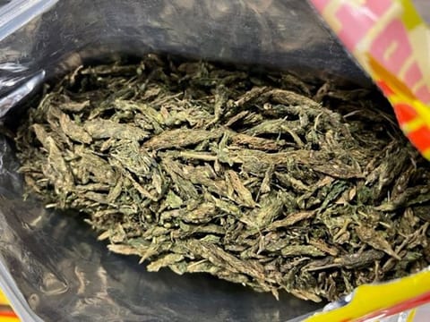 Seized marijuana in the cereal bag