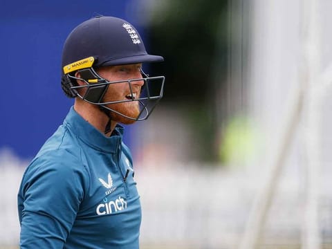 England skipper Ben Stokes takes part in a training session at Lord's cricket ground in London, ahead of their Test match against Ireland.  