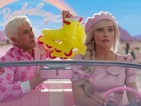 Ryan Gosling and Margot Robbie in "Barbie." 