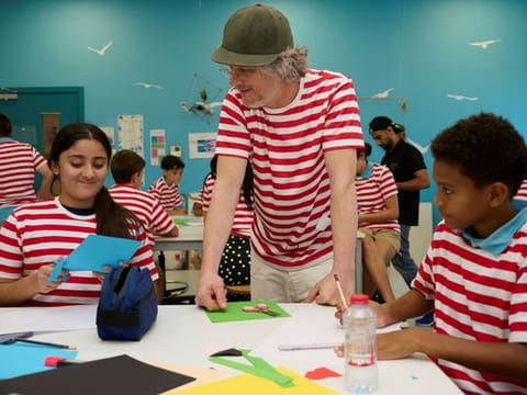 Swedish artist Jacob Dahlgren at the  A.R.M. Holding Children’s Programme, organised in partnership with Art Dubai