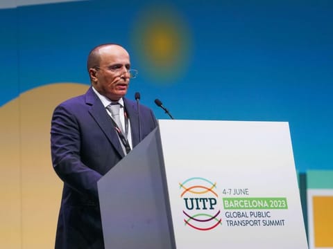Mattar Al Tayer speaking at the 64th UITP Global Public Transport Summit in Barcelona