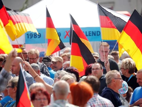 An election campaign event by Germany's far-right Alternative for Germany party in Cottbus 
