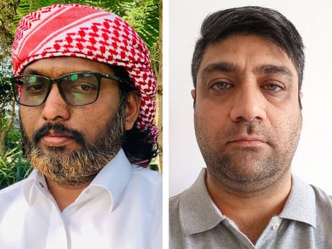 Anas Mokagikkal (left) from India won Dh75,000 and Farzad Zaraei from Iran shared the Dh250,000 prize with two others