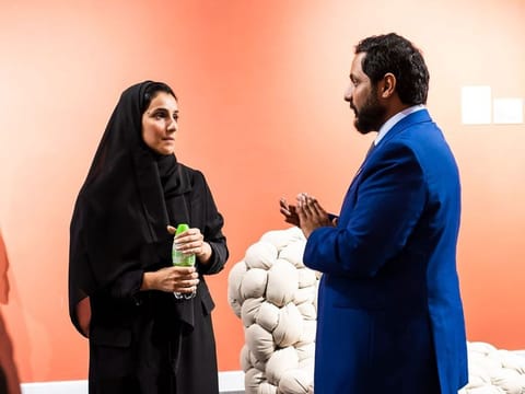 Latifa Saeed at her ‘Black Silhouette’ exhibit in Almaty