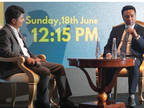 Suhas Gopinath, Founder and CEO, Globals Inc in conversation with Siby Sudhakaran, Founder at Startup Middle East, during a fireside chat at Gulf News Edufair 