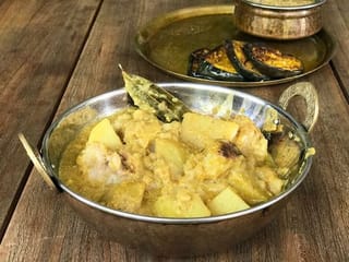 Bengali raw banana kofta or dumpling curry