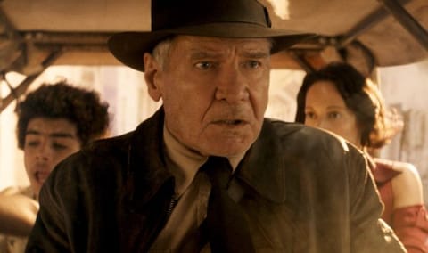 Ethann Isidore, Harrison Ford and Phoebe Waller-Bridge in 'Indiana Jones and the Dial of Destiny'.