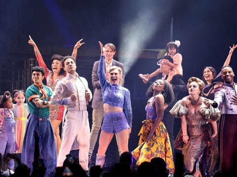 NEW YORK, NEW YORK - JUNE 22: (L-R) Mila Weir, Isabella Ye, Nathan Levy, Salisha Thomas, Justin Guarini, John Hartmere, Briga Heelan, Aisha Jackson, Keone Madrid, Jennifer Simard, Mari Madrid and Stephen Scott Wormley attend the "Once Upon A One More Time" Broadway Opening Night at Marquis Theatre on June 22, 2023 in New York City.   Dimitrios Kambouris/Getty Images/AFP (Photo by Dimitrios Kambouris / GETTY IMAGES NORTH AMERICA / Getty Images via AFP)