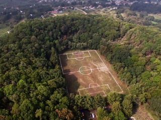 Photos: Mexican volcano crater home to 'unique' football pitch
