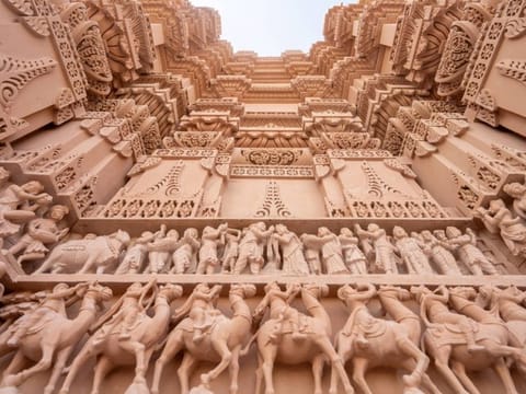 The 55,000 sqm temple features intricate architecture and delicate carvings. 