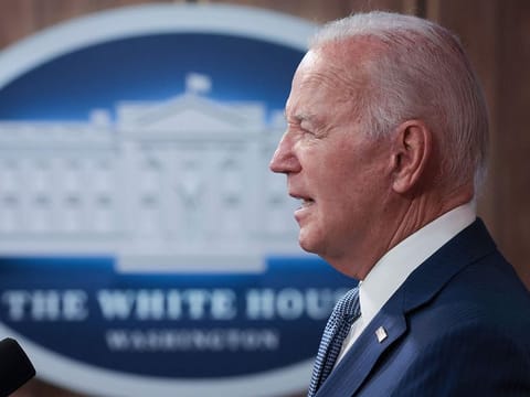 U.S. President Joe Biden speaks during an event on extreme heat in Washington, DC.