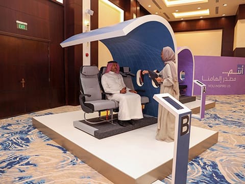 Saudia exhibited a range of seating models for its Business and Economy class seats for its upcoming fleet, and to retrofit its current fleet, during a three-day event at the Saudia Club in Jeddah.