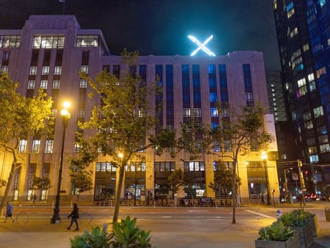 File photo: 'X' logo is seen on the top of the headquarters of the messaging platform X, formerly known as Twitter, in downtown San Francisco. 