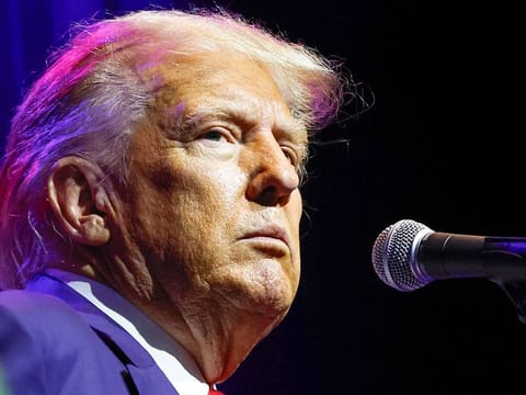 Donald Trump speaks at a fundraiser event for the Alabama GOP, on Friday, August 4, 2023, in Montgomery. 