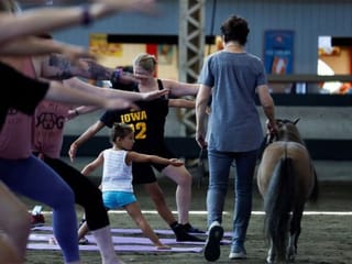 Photos: Miniature horse yoga at the Iowa State Fair