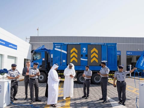 Officials during the launch of the mobile testing service 