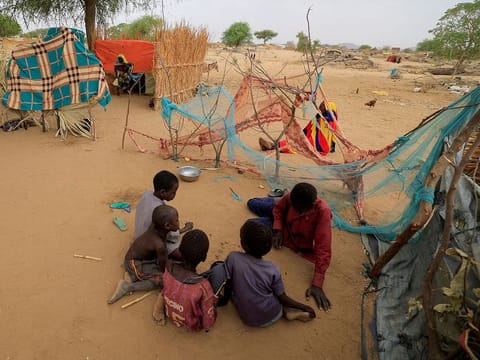 File photo: Children play near the border between Sudan and Chad in Koufroun. 