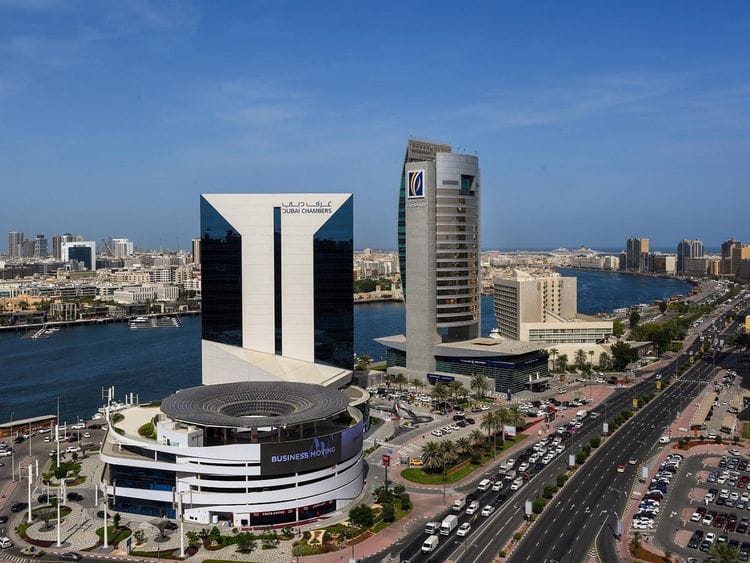 STOCK Dubai skyline / Dubai chambers / Deira