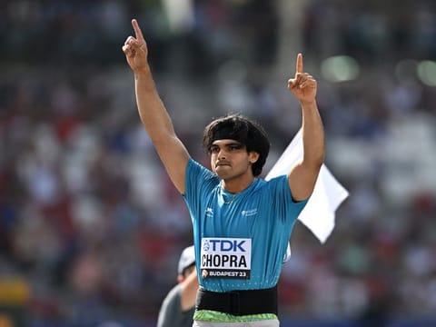 India's Neeraj Chopra at the World Athletics Championship in Budapest, Hungary 